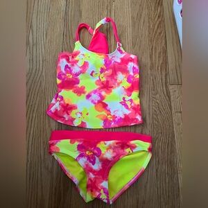 Joe Boxer Floral Girls Tankini Swim Set - Size 7